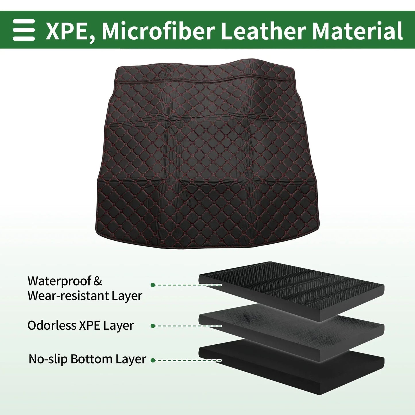 Flat Face Cargo Liner Rear Trunk Mat for Honda CR-V 2023-2024 Black XPE