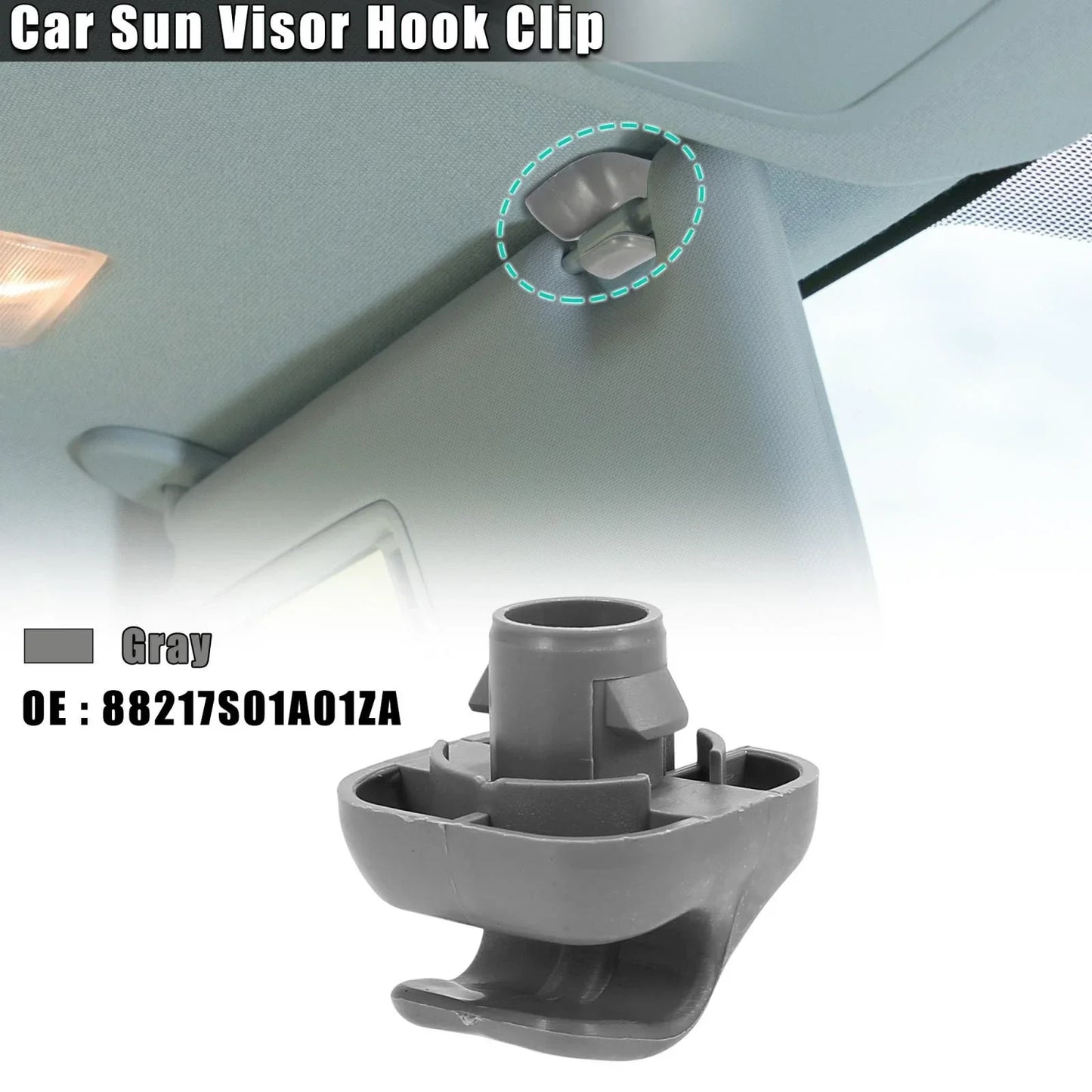 Gray Auto Sun Visor Hook Clip Retainer for Honda Civic (1996-2008)