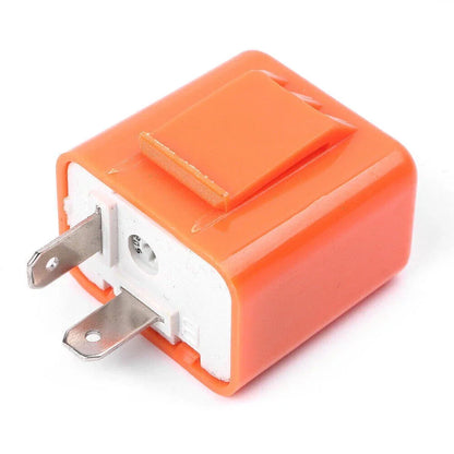 12V 2-Pin Flasher Relay for LED Turn Signal Light Bulb - Orange