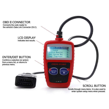 Engine Diagnostic Scanner OBD2 Code Reader Reset Tool for Car (Various Years)