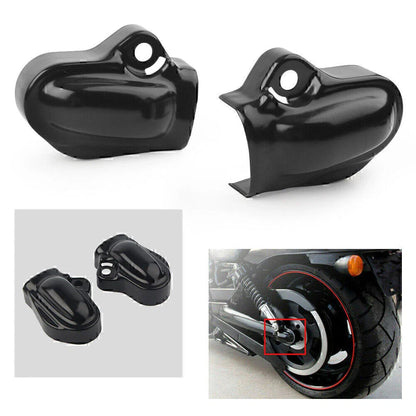Black Bar & Shield Rear Axle Covers for Harley V-Rod VRSC Muscle (2002-2017)