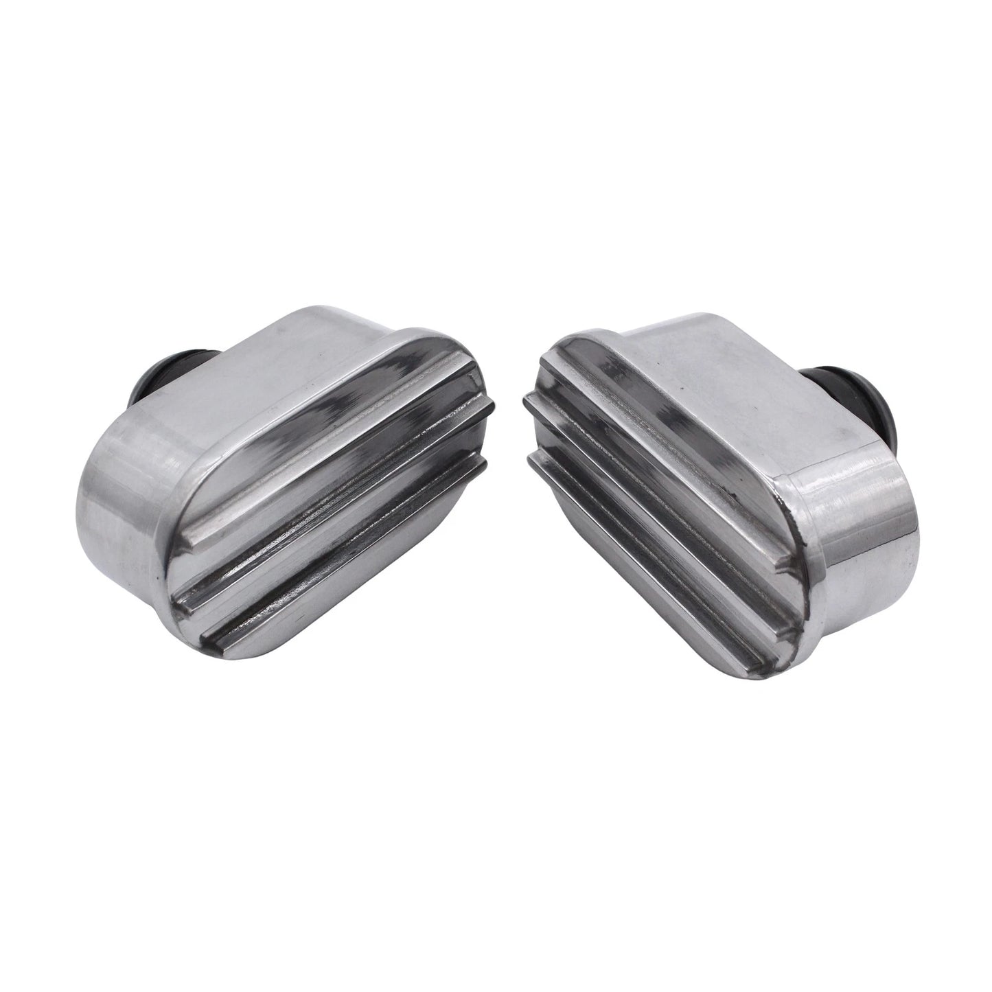 Polished Aluminum Finned Oval Air PCV Breather Combo for Valve Cover