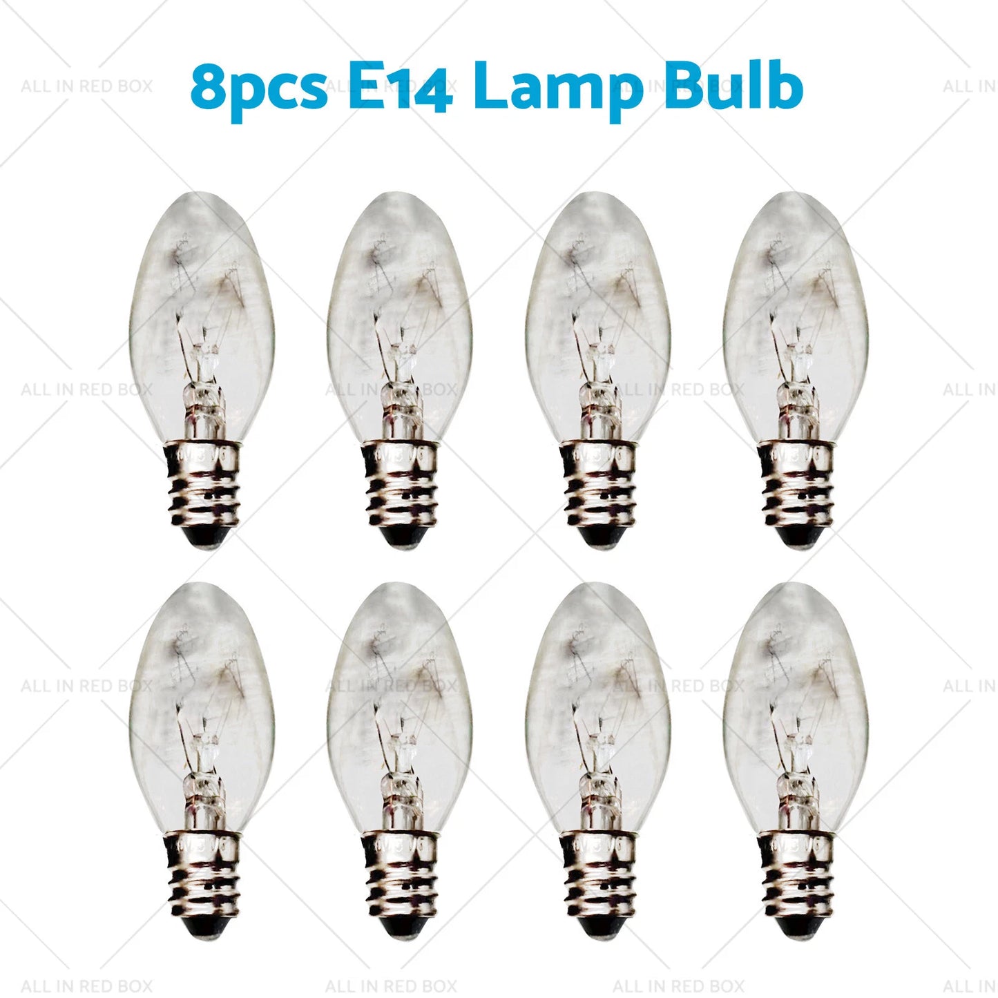 8 x 7W/10W E12/E14 Clear Night Light Bulbs for Home (240V)