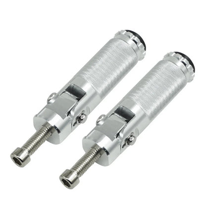 Folding Foot Pegs for Universal Motorcycle Bike - Silver
