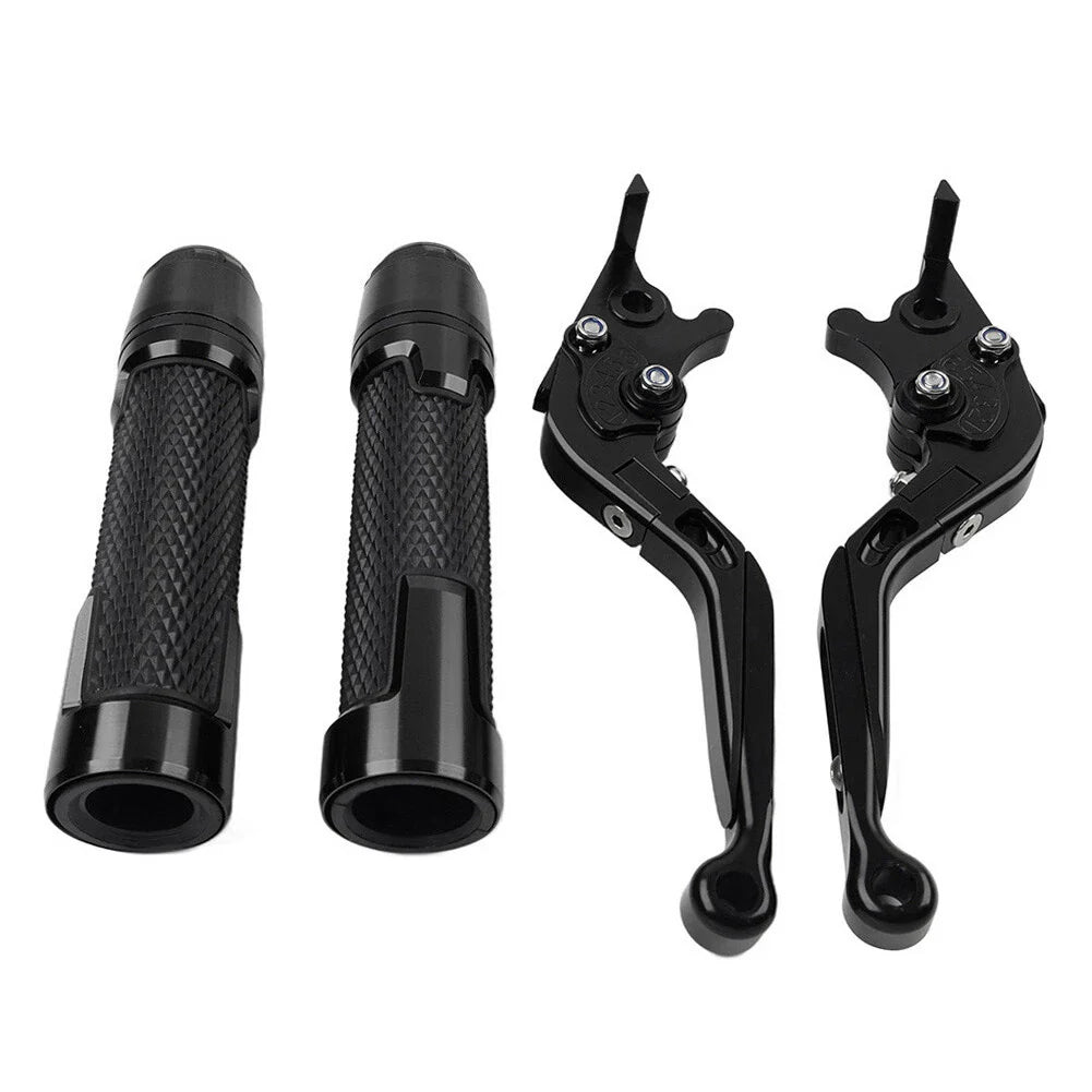 Black Extendable Brake Clutch Levers Grips Set for Honda CBR1000RR (2004-2023)