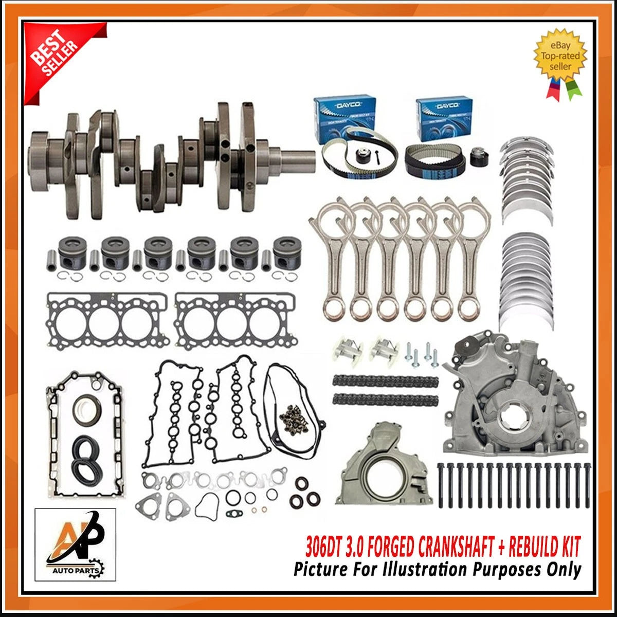 Forged Crankshaft Rebuild Kit for Land Rover Range Rover Jaguar 306DT ()