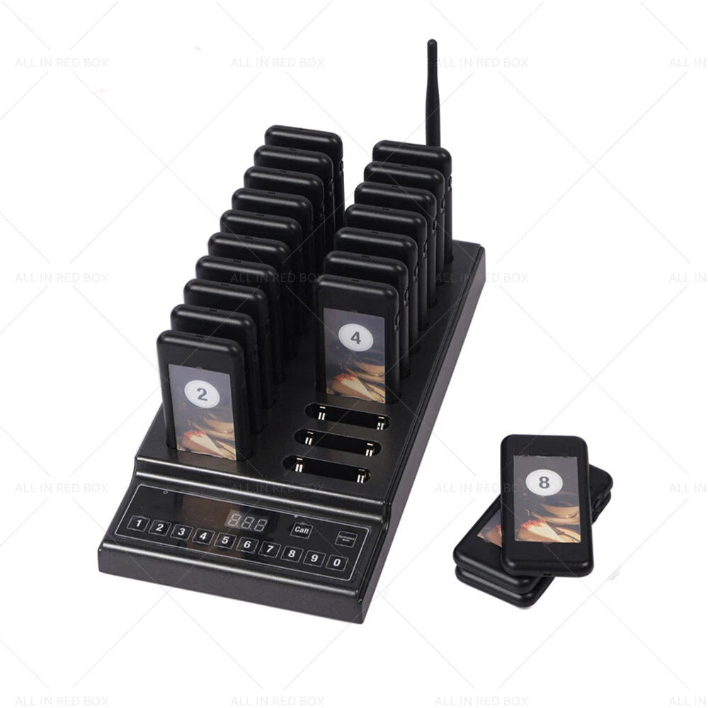 Wireless Guest Call Pager System for Restaurant - 20 Coasters