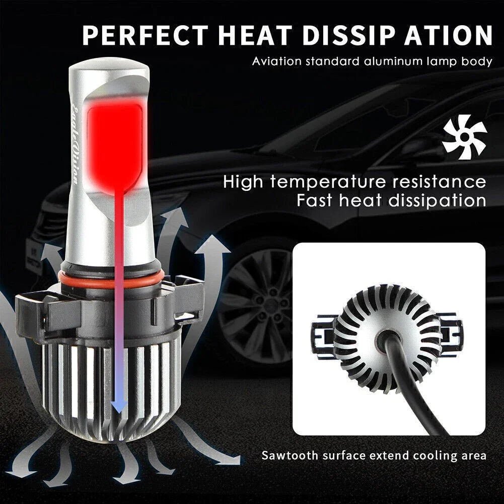 Xenon White 6000K PS24W H16 5202 LED DRL Headlight Bulbs for Car