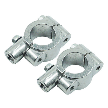 25MM M10 Motorcycle Silver Handlebar Mirror Mount Holder Clamp