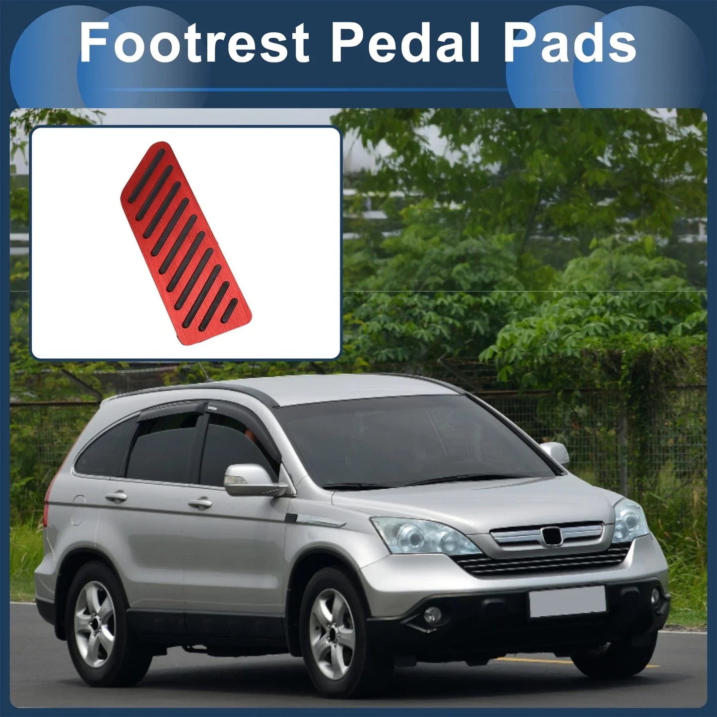Footrest Pedal Pad Cover for Honda CR-V 2017-2024 - 1 x Red