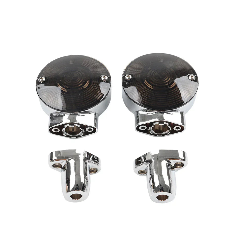 Smoke Lens Front Flat Turn Signal Housing for Harley Fat Boy Heritage Softail