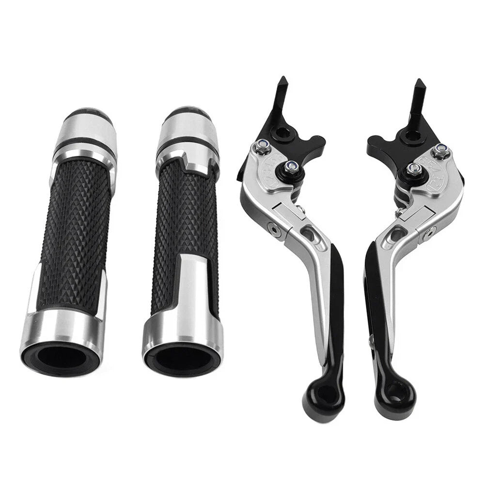 Silver Extendable Brake Clutch Levers & Handlebar Grips for BMW C650GT (2012-2018)