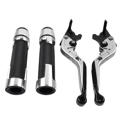 Silver Extendable Brake Clutch Levers & Handlebar Grips for BMW C650GT (2012-2018)