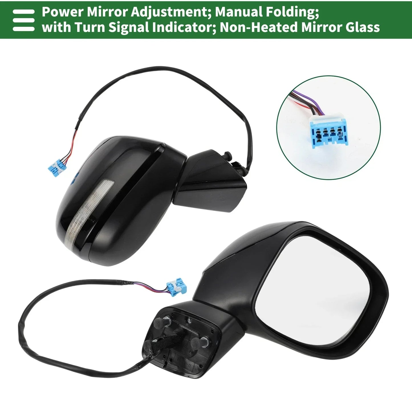 Right Side Door Mirror Replacement for Honda Civic (2016-2021) Gloss Black