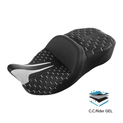 Rider/Driver/Passenger Gel Seat for Harley Touring Street Glide (2009 - 2023)