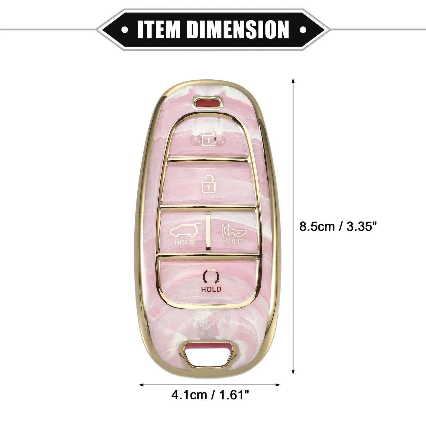 Key Fob Cover for Hyundai Tucson 2020-2022, 5 Button Soft TPU Pink