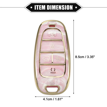 Key Fob Cover for Hyundai Tucson 2020-2022, 5 Button Soft TPU Pink