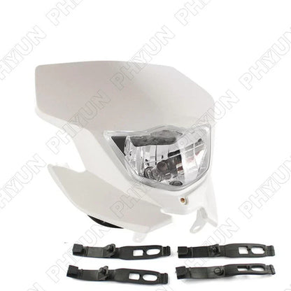 White Face Motorcycle Headlight Kit 12V H4 Bulb for Dirt Bike