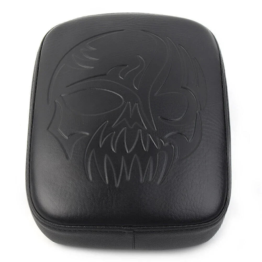 Black Rear Passenger Pillion Pad Seat for Harley Bobber Sportster