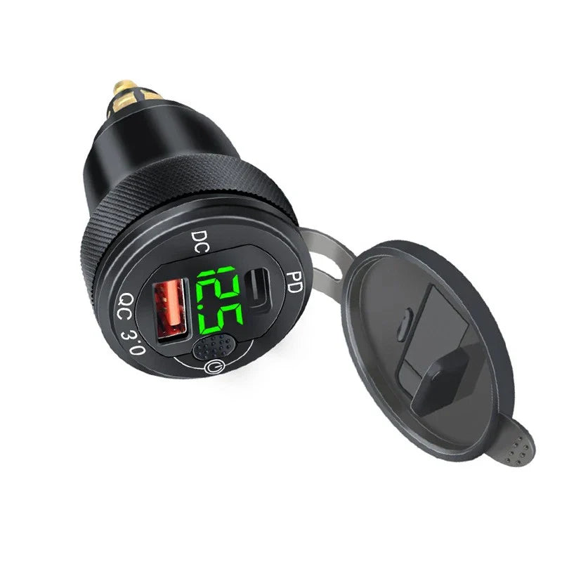 Dual USB Charger for BMW Motorcycle Hella Din Plug Socket Adapter