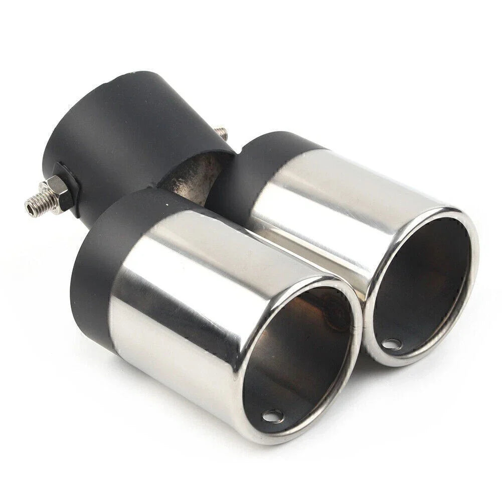 Dual Rear Exhaust Pipe Tail Muffler Tips for Universal Vehicles