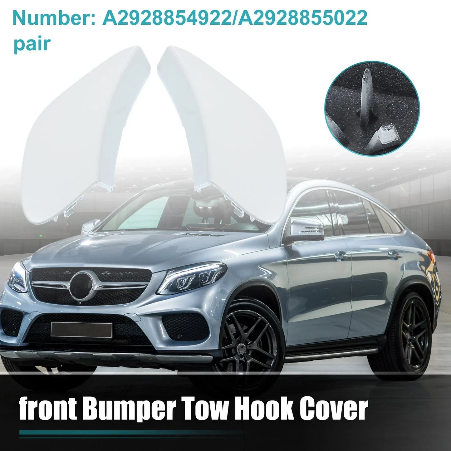 Front Bumper Tow Hook Cover for Mercedes-Benz GLE 400 (2016-2023)