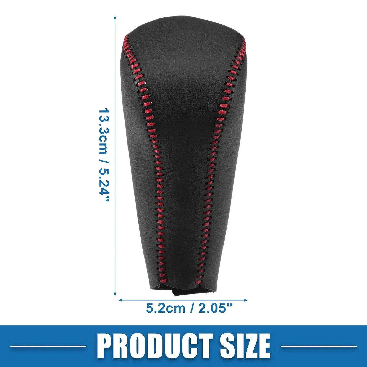 Gear Shift Head Knob Cover for Honda Civic 2006-2011 Black Red Stitching
