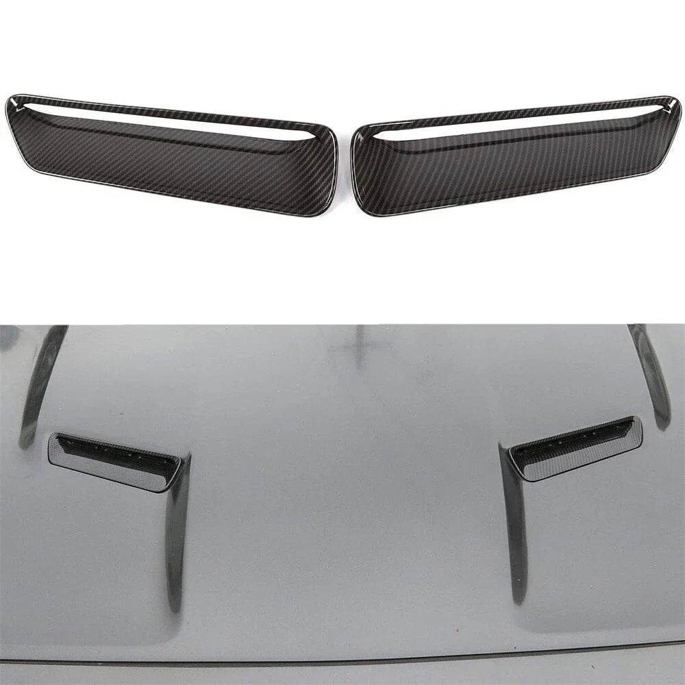 Carbon Fiber Engine Hood Air Vent Cover Trim for Dodge Challenger (2015-2022)