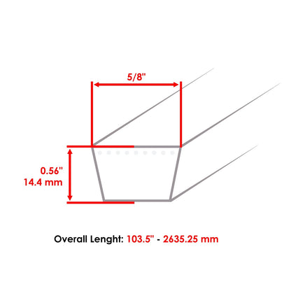 Deck Belt Replacement for John Deere X394 X570 X580 X584 X590 (48A) (2024)