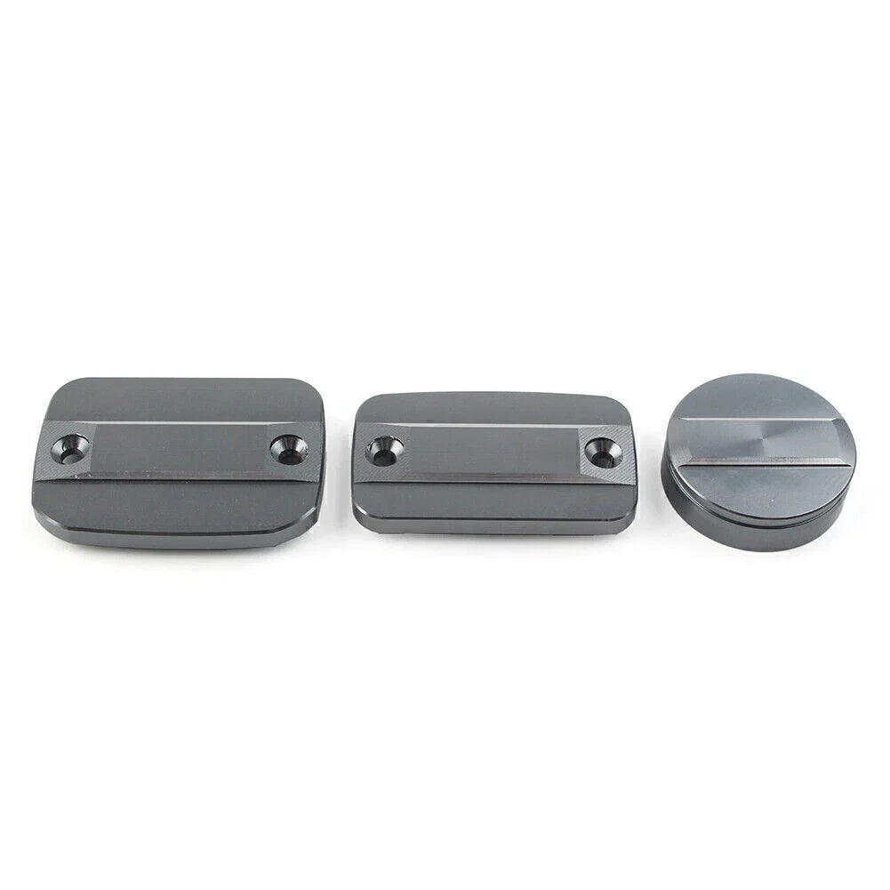 Grey Front Brake Clutch Fluid Reservoir Cap & Rear Brake Cover for Scrambler 1100