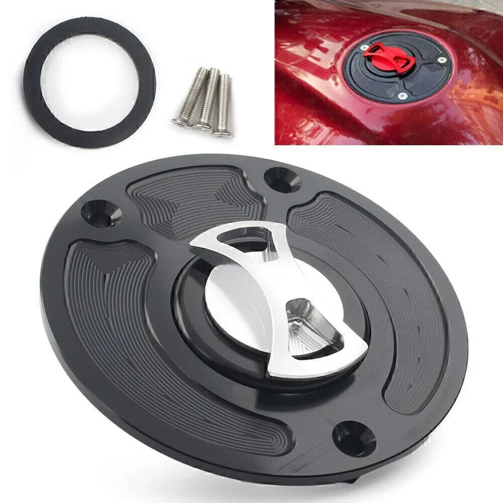 Keyless Fuel Gas Tank Cap Cover for Kawasaki ZX10R ZX9R (2004-2023)