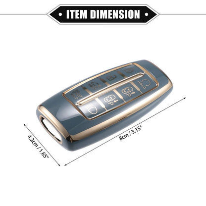 Keyless Smart Key Fob Case for Hyundai G80 GV80 8 Button TPU Blue (2021-2023)