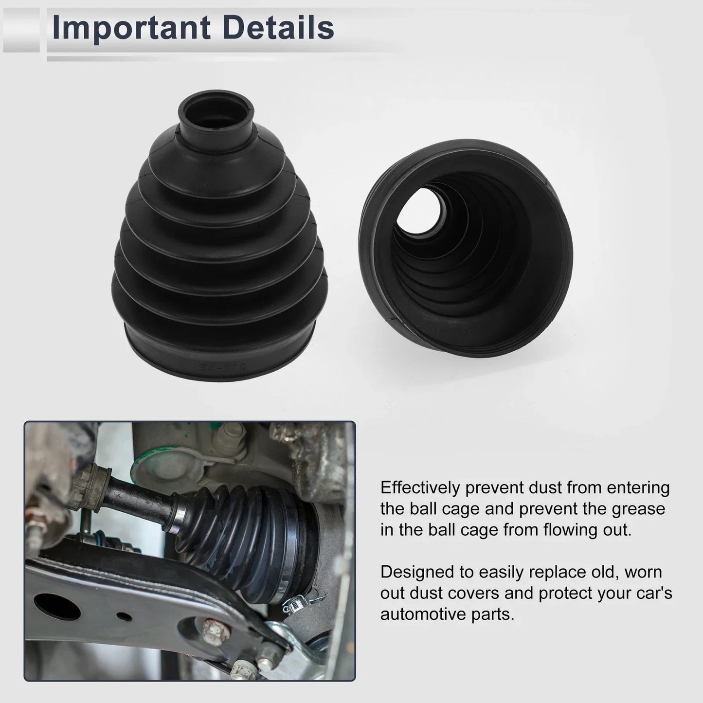 Outer CV Joint Boot Kit with Clamps for Mercedes-Benz GL350 (2013-2016)