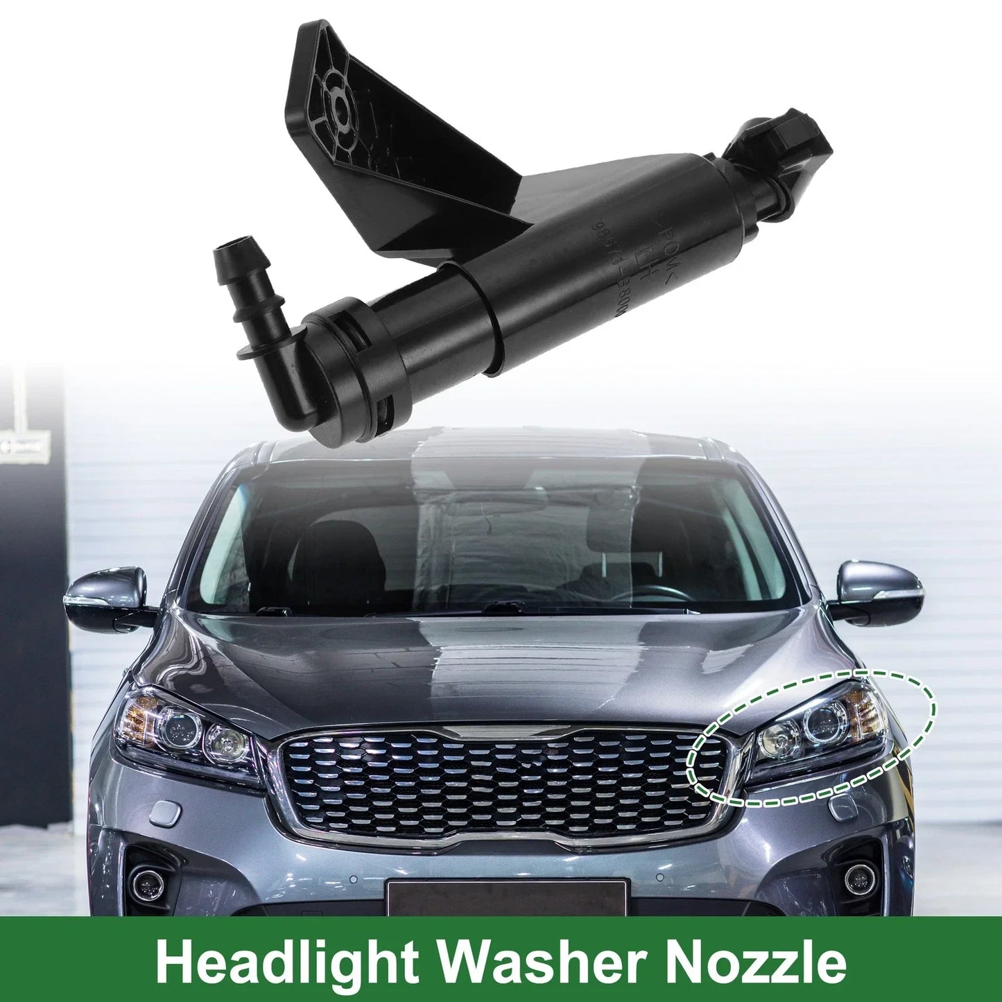 Front Driver Side Headlight Washer Nozzle for Hyundai Santa Fe (2013-2018)