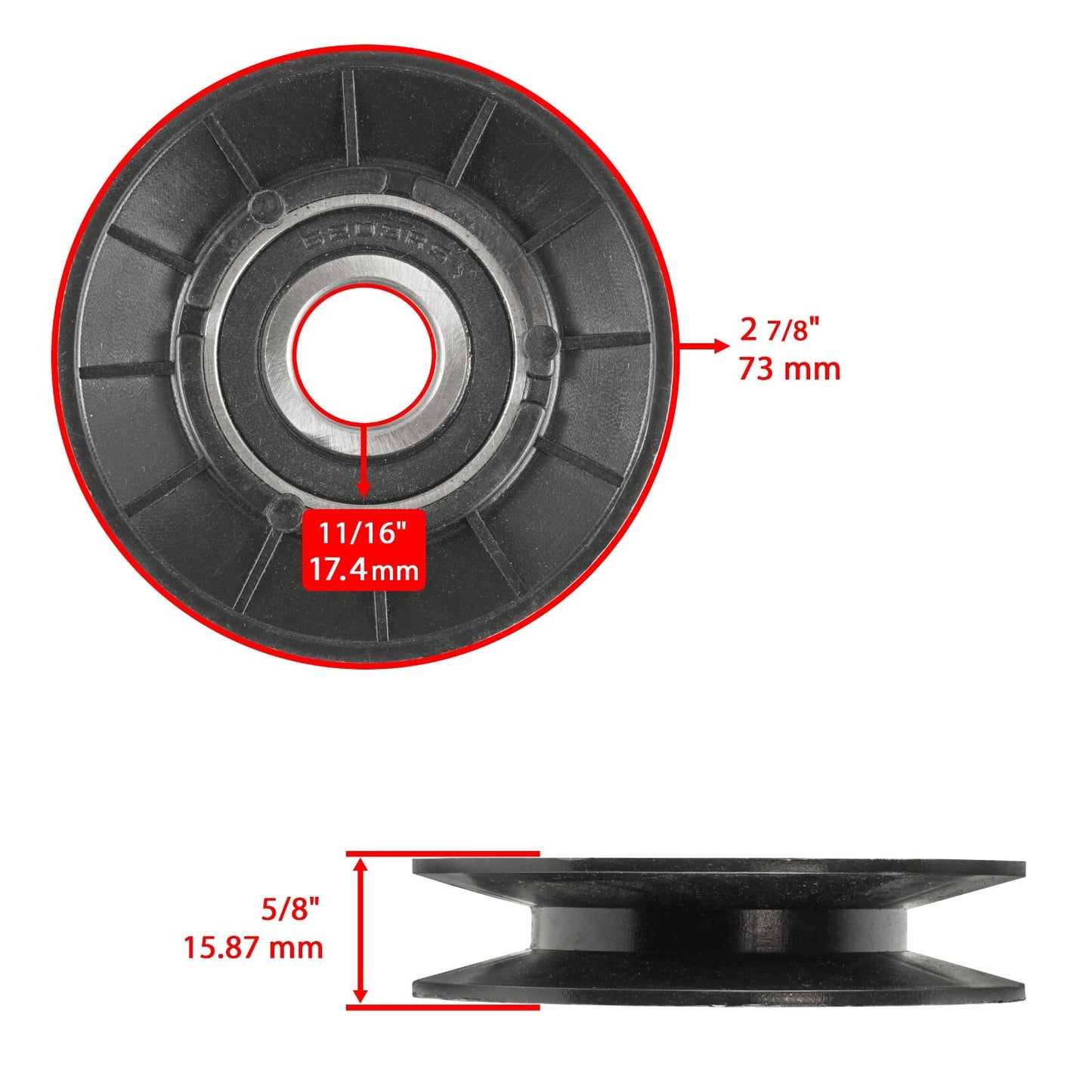 Belt with Guide and Pulley Replacement for John Deere 107S D110 (100–130)