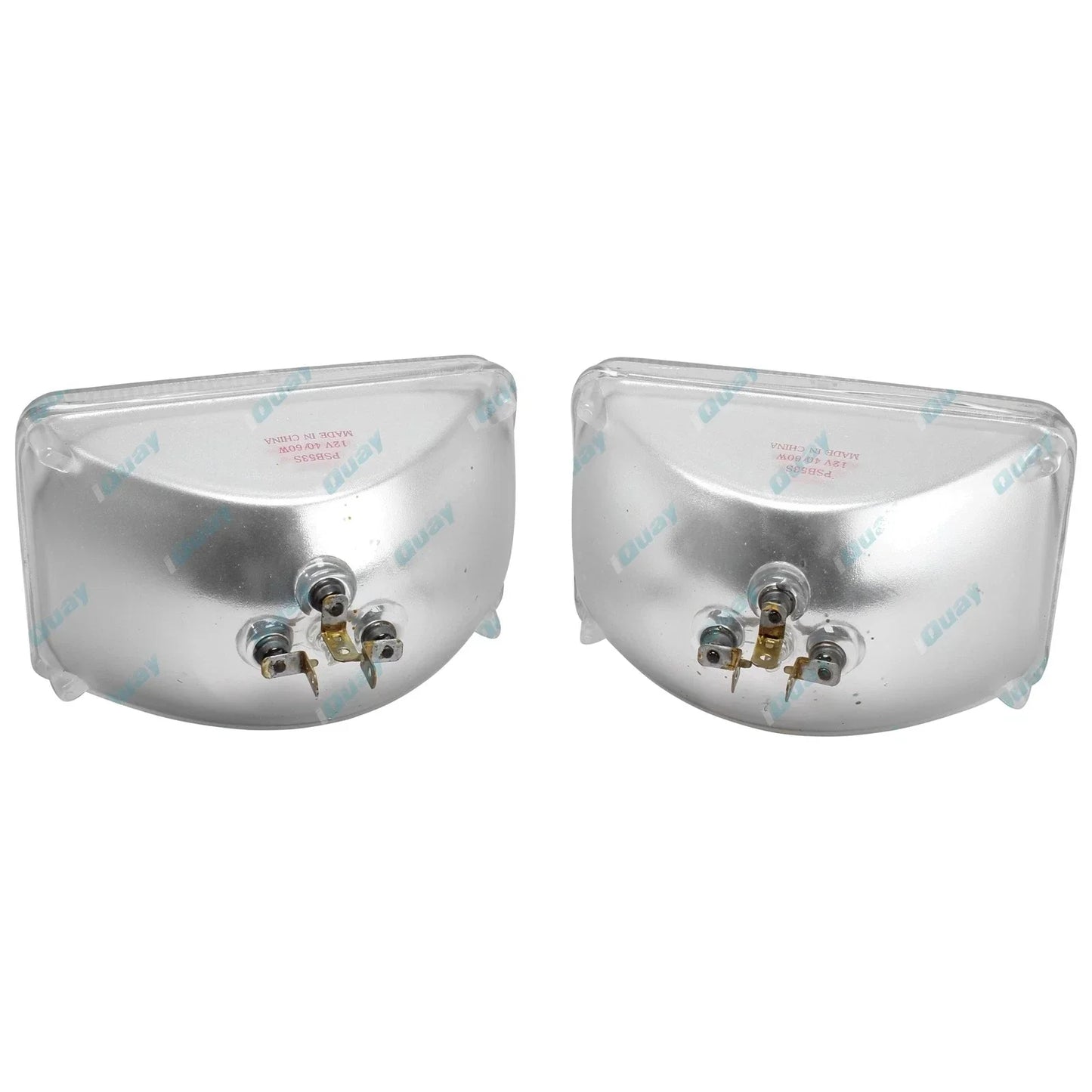 2 x Sealed Beams 6" x 4" Square 3 Pin 40/60W 12Volt for Landcruiser 80 Series