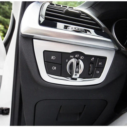 Chrome Inner Headlight Switch Frame Bezel Cover Trim for BMW X3 (2018-2023)