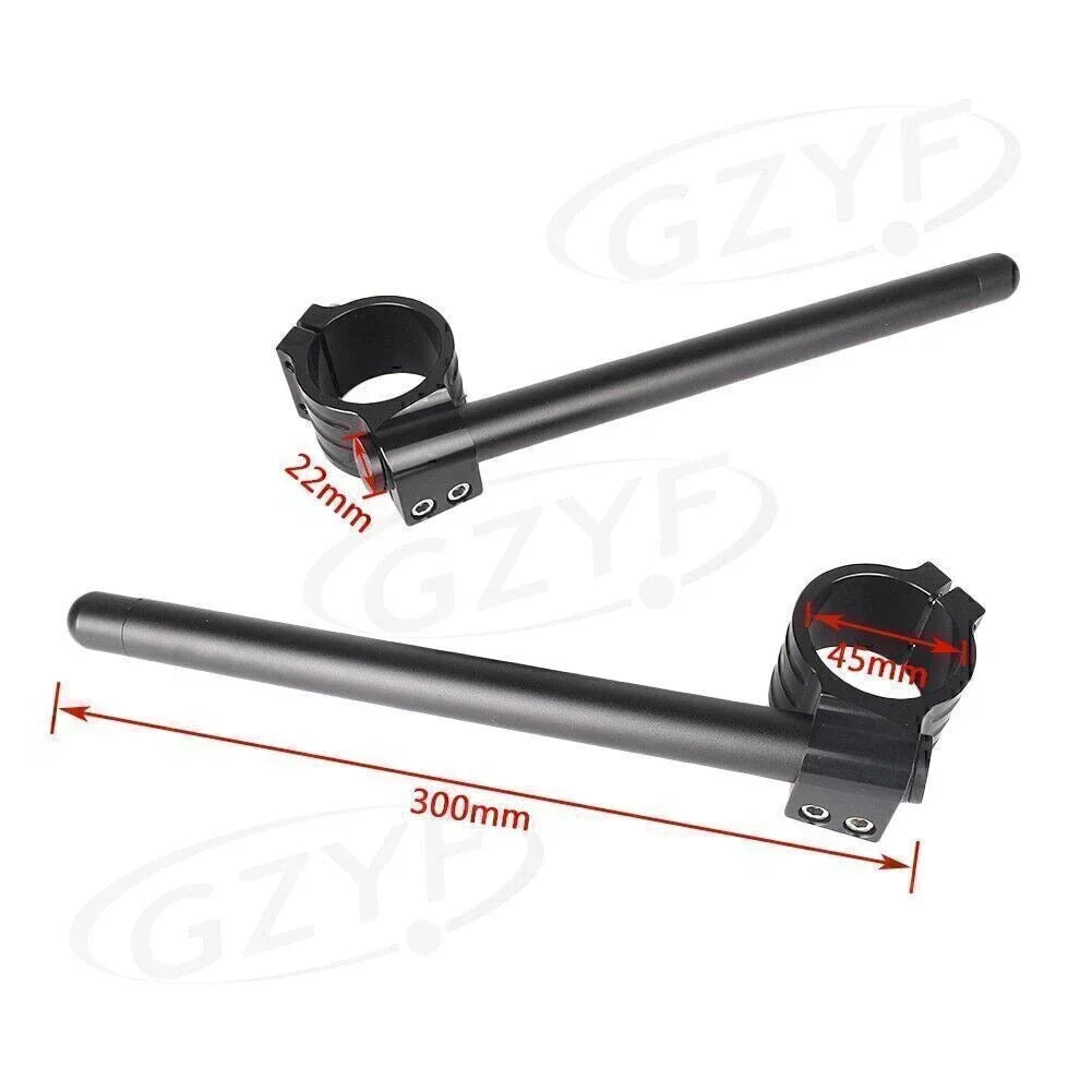 22mm & 7/8" Clip-On Handlebars w/ Adjustable Clamps for 45mm Fork Tube