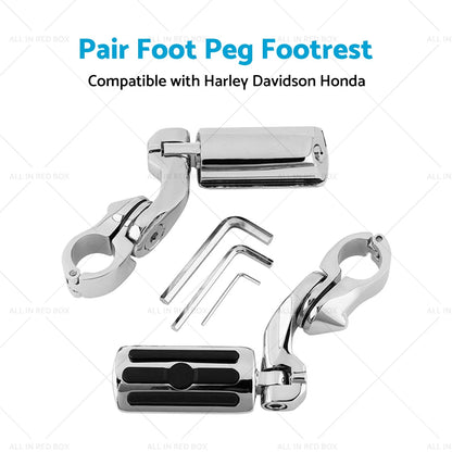 1-1/4" Chrome Motorcycle Highway Foot Pegs for Harley Davidson
