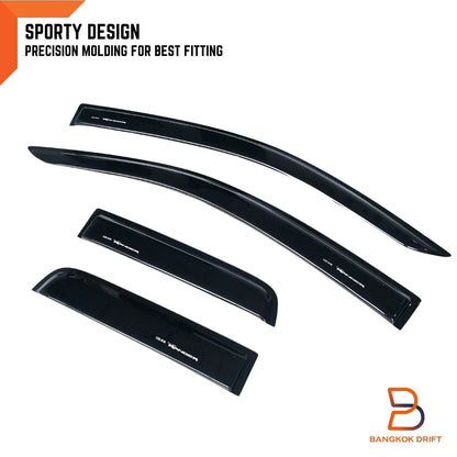 Black Weather Shield Visor Sun Rain Guard for Ford Ranger (2022-2024)