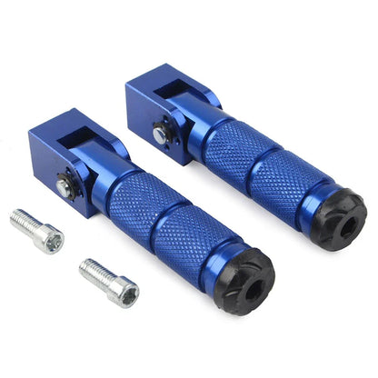 8mm Folding Footpegs for Electric Motor Bicycle ATV Blue