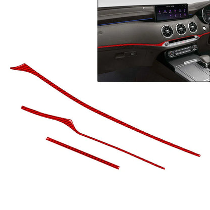 Dashboard Panel Cover Trim Strips for Kia Stinger 2018-2023 Red RHD