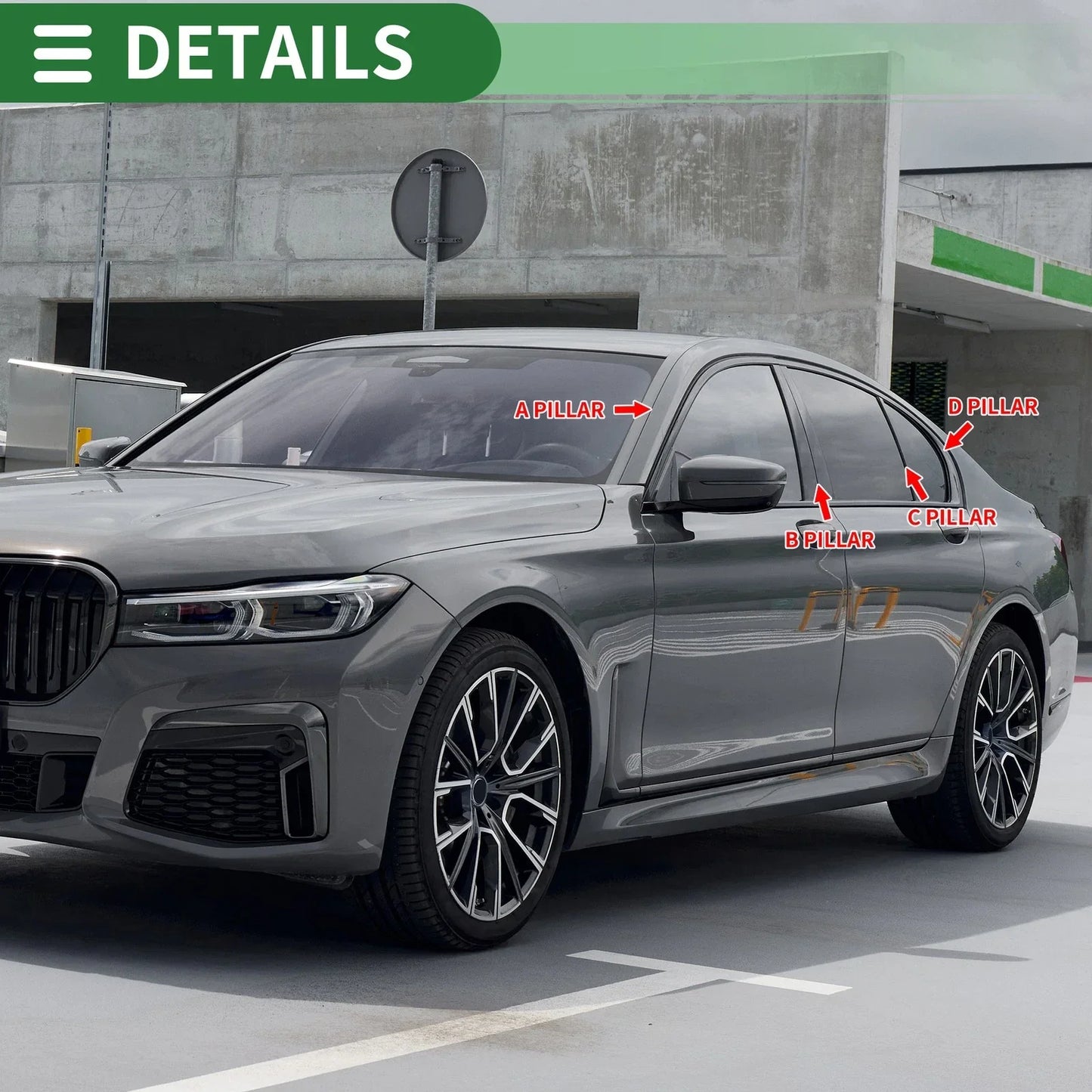 8 Pcs Door Pillar Window Trim for BMW X2 (2018-2024) Silver Tone