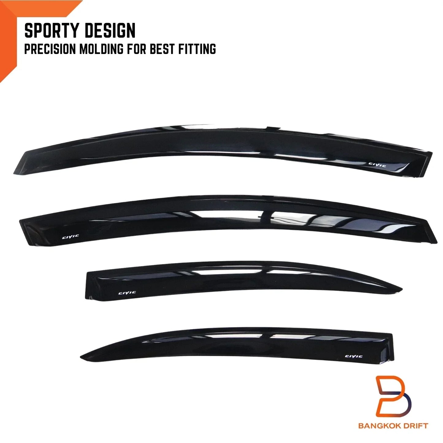 Weather Shield Window Visor Rain Guard for Honda Civic 2006-2011