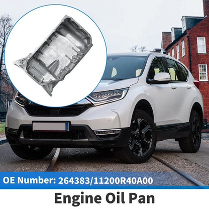 Engine Oil Pan for Honda Accord (2008-2012) - 1 x Steel Silver Tone