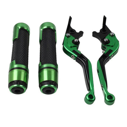 Green Extendable Brake Clutch Levers & Handlebar Grips for Kawasaki ZX14R