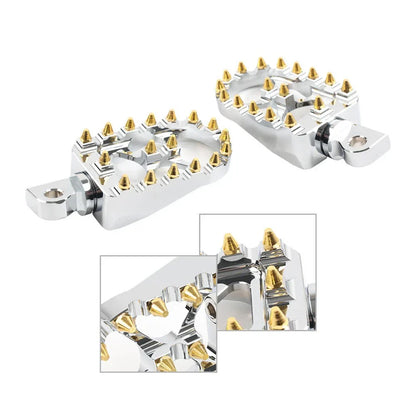 Wide Fat Foot Pegs for Harley Dyna Sportster Fatboy Chrome Gold