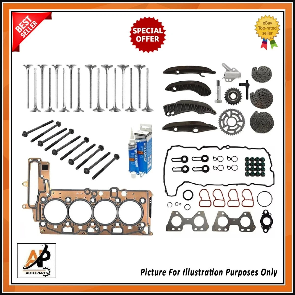 Head Gasket Set Replacement Engine Rebuild Kit for BMW 1 Series N47 (2008–2014)