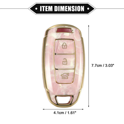 Key Fob Cover for Hyundai Accent Tucson, 3 Button TPU Pink (2010-2023)