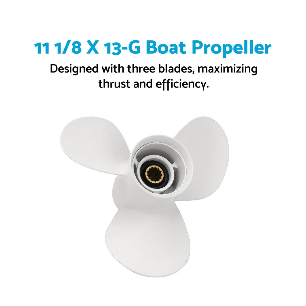 11 1/8 x 13-G 3 Blade Boat Propeller for Yamaha Outboard Motor 30-60HP